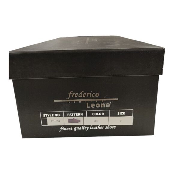 MEN'S FREDERICO LEONE/ RED BLACK SPIKED FASHION SLIP ON DRESS SHOE. FS957. - Picture 8 of 8